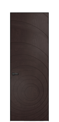 Дверь межкомнатная Капричио 03 Цвет Мореный Дуб Покрытие ШПОН Дуб Наличник Скрытый короб черный Цена 68089