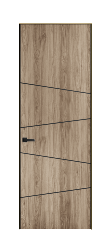 Дверь межкомнатная Слот 10-004 Цвет Орех смоук Покрытие ПВХ ПОД ДЕРЕВО Наличник  Скрытый короб золото Цена 47173