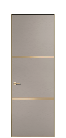 Дверь межкомнатная Слот 41-002 Цвет Ясень Какао Покрытие ЭМАЛИ Шпон крашеный Наличник Скрытый короб золото Цена 53605