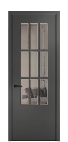 Дверь межкомнатная Амелия 12 DGO Цвет Антрацит Покрытие ЭМАЛИ Эмаль Наличник  L 50 Цена 79097