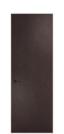 Дверь межкомнатная Юнит 11 Цвет Мореный Дуб Покрытие ШПОН Дуб Наличник  Скрытый короб золото Цена 61166