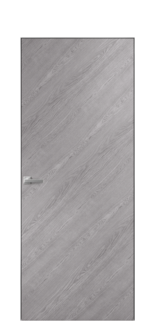 Дверь межкомнатная Порте 39-00 Цвет Дуб Кварц Покрытие Шпон натуральный диагональ Наличник Скрытый короб хром Цена 49038