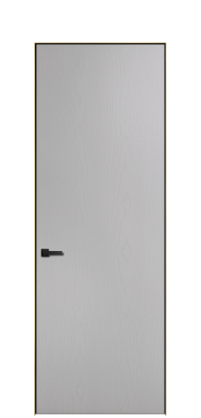 Дверь межкомнатная Секрет 59-00 Цвет Ясень Галечный Покрытие ЭМАЛИ Шпон крашеный Наличник Скрытый короб золото Цена 46424